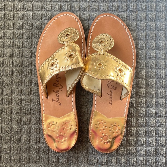 Jack Rogers Women's Metallic Gold Sandals - Picture 2 of 5
